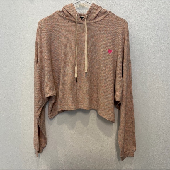 Lea & Viola Cropped Marled Hoodie - Picture 4 of 8